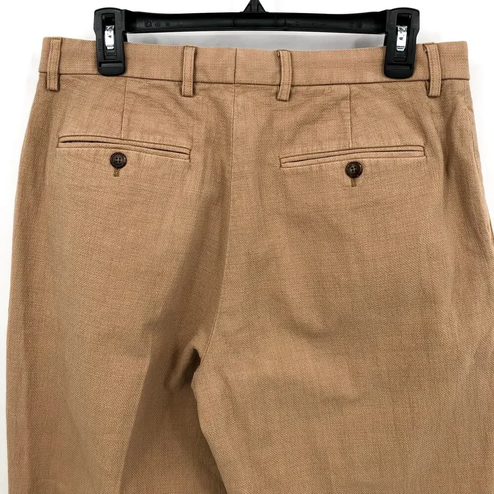 J.Crew Men's Kenmare Relaxed-fit Suit Pants 29x32 Tan Basketweave BM235 NWT